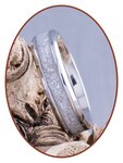 Colorful Cremation Ash Ring - 'Silver White' - 6 or 8mm wide - CRA004SW-4M2B