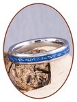 JB Memorials Tungsten Carbide Ladies Cremation Ring 'Blue Heaven' 4mm - RB143D