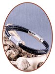 JB Memorials Stainless Steel Leather Men's  'Deer antler' Ash Bracelet - PP003