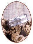 JB Memorials Tungsten Carbide Special Cremation Ash Ring with Satin Finished Front - RB048HT