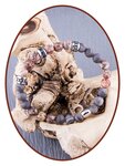 JB Memorials Frosted /polished Natural Stone Ash Bracelet - KHA029
