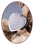 Stainless Steel Exclusive 'Fingerprint' Heart Cremation Pendant - B304VIA