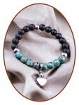 JB Memorials Exclusive Gem Bead - Jasper & Synthetic Opal Memorial Ash Bracelet  KHA039 