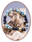 Assembled Silver Line Turquoise - Onyx Beads Ash bracelet KHA044
