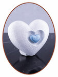 Mini Ash Urn 'Heart in Heart' Pearl White - HMP613PW