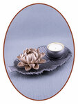 Mini Ash Urn 'Lotus on leaf' in many colors available with Tealight Holder - HMP681
