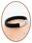 Stainless Steel Leather Cremation Ash Bracelet 14mm - ASB041-A