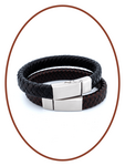 Stainless Steel Vintage Leather Cremation Ash Bracelet 13mm - ASB024L-A