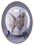 Midi Ash (wall) Urn 'Butterfly - Flowers'  in Different Colors - HMP690