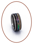 JB Memorials Natureline Abalone Shell Tungsten Cremation Ash and Hair Ring - WR007H