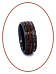 JB Memorials Natureline Ceramic Zirconium / Wood Cremation Ash and Hair Ring - WR015H