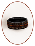 JB Memorials Natureline Ceramic Zirconium / Wood Cremation Ash and Hair Ring - WR015H