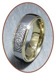 Tungsten Carbide 'Gold' Vingerafdruk Graveer Ring - AA001V