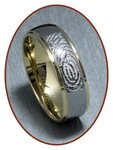 Tungsten Carbide 'Gold' Vingerafdruk Graveer Ring - AA001V