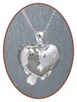Close2Me&copy; 'Broken Heart' Sterling Zilveren Ashanger - CM011WIT