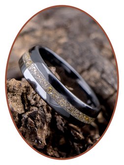 Ceramic Zirconium Cremation Ash Ring (Gold) - TC01G