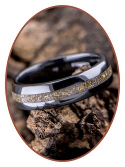 Ceramic Zirconium Cremation Ash Ring (Gold) - TC01G