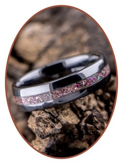 Ceramic Zirconium Cremation Ash Ring (Purple/Pink) - TC01P