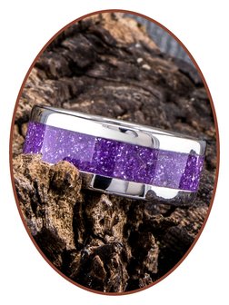 JB Memorials Stainless Steel Unisex Cremation Ash Ring &#039;Magic Violet&#039;- CRA011