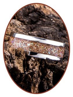 JB Memorials Stainless Steel Unisex Cremation Ash Ring &#039;Sparkling Bronze&#039;- CRA007