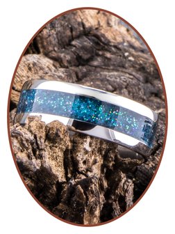 JB Memorials Stainless Steel Unisex Cremation Ash Ring &#039;Peacock Green&#039;- CRA006