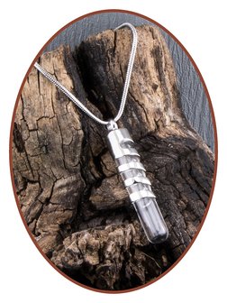 Stainless Steel JB Memorials Design &#039;Spiral&#039; Cremation Glass Pendant - B421