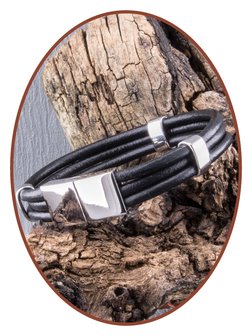 JB Memorials Stainless Steel Leather Ash Bracelet - ZAS014HA