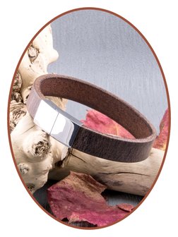 JB Memorials Stainless Steel Leather Ash Bracelet - ZAS014ANT