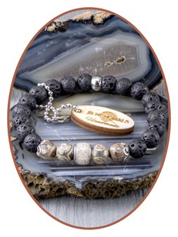 JB Memorials Lava and Tibitan Beads Ash Bracelet - KHA019