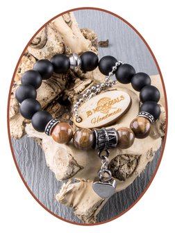 JB Memorials Frosted Agate Bronzite Ash Bracelet - KHA022