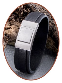 JB Memorials Stainless Steel Special Leather Cremation Ash Bracelet - ZAS057