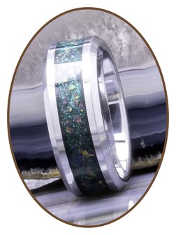 JB Memorials Tungsten Carbide &#039;Heavenly Treasured&#039; Cremation Ash Ring - JRB140HT