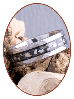 JB Memorials Tungsten Carbide Brushed Cremation Ash Ring - JRB142MB