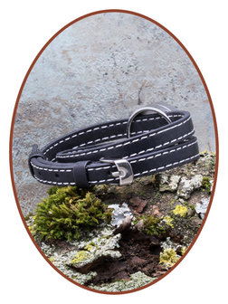 JB Memorials Stainless Steel PU Leather Special Cremation Ash - Hair Bracelet 25mm - ASB047
