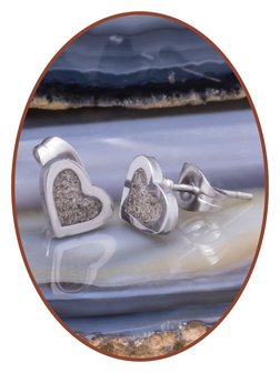 316L Stainless Steel JB Memorials Cremation Earrings Hearts - EBB060