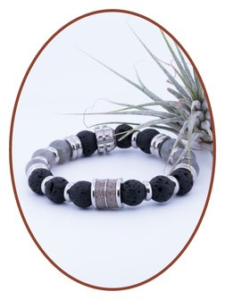 JB Memorials Labradorite/Lava Mens Ash Bracelet - KHA003