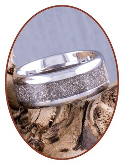 Partly Visible Cremation Ash Ring 6/8mm wide - JCRA006-4M2B