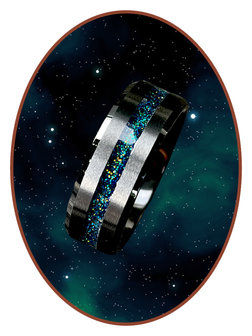 JB Memorials Ceramic Zirconium Special Cremation Ring Universe - RB048BU