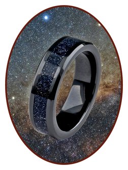 Cremation Ash Ring - &#039;Infinite Universe&#039; - 6 or 8mm width - JRB145IU-4M2B