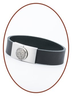 Stainless Steel / Leather Cremation Ash Bracelet  - ASB055
