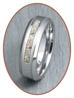 JB Memorials Silver Chrome Cremation Ring 7mm - RB045CCP 