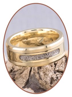 JB Memorials Tungsten Carbide Goud Heren As Ring - RB045G