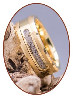 JB Memorials Tungsten Carbide Gold Special Cremation Ring - RB045G