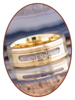 JB Memorials Tungsten Carbide Gold Special Cremation Ring - RB045G