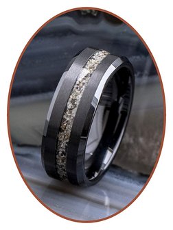 JB Memorials Ceramic Zirconium Special Cremation Ring 8MM WIDE- RB048B