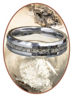 JB Memorials Tungsten Carbide Facet Dames / Heren As Ring - RB049