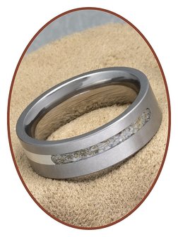 JB Memorials Titanium-Silver Cremation Ring - RB050