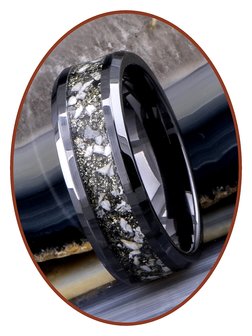 JB Memorials Ceramic Zirconium As Ring met Pyriet (apache gold) - RR002