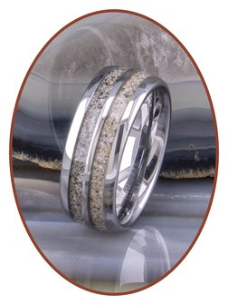 JB Memorials Exclusive Tungsten Ring met Dubbele Asverwerking - WR004DUO