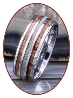 JB Memorials Exclusive Natureline Wood Tungsten As Ring - WR014